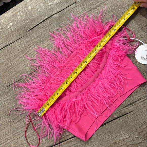 STAUD  Nellie Feather Top in Hot Pink- XS,S - Picture 12 of 14